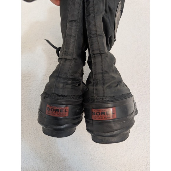 Sorel Boots Womens 8 Snowlion Waterproof Felt Lined Black Tall Snow Mid Calf - Picture 3 of 6